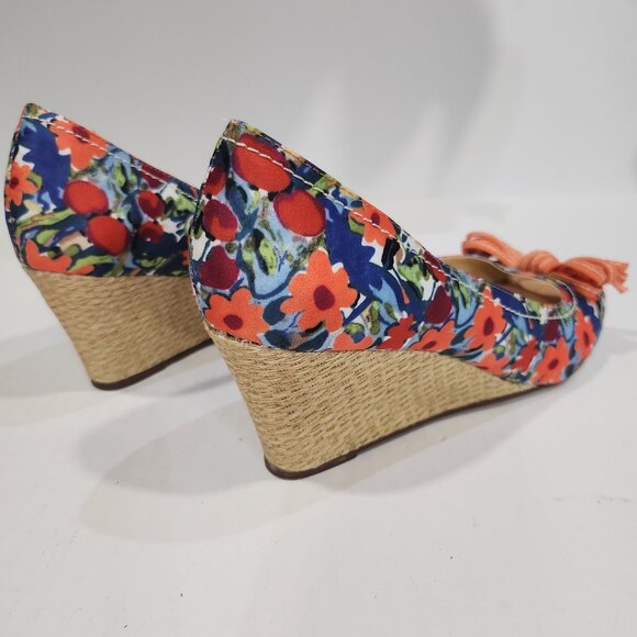 Unisa Open Toe Woven Floral Unastor Wedges Size 11M - Picture 3 of 10